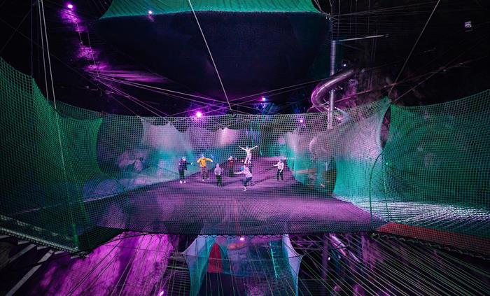 An incredible subterranean bouncy nets experience!